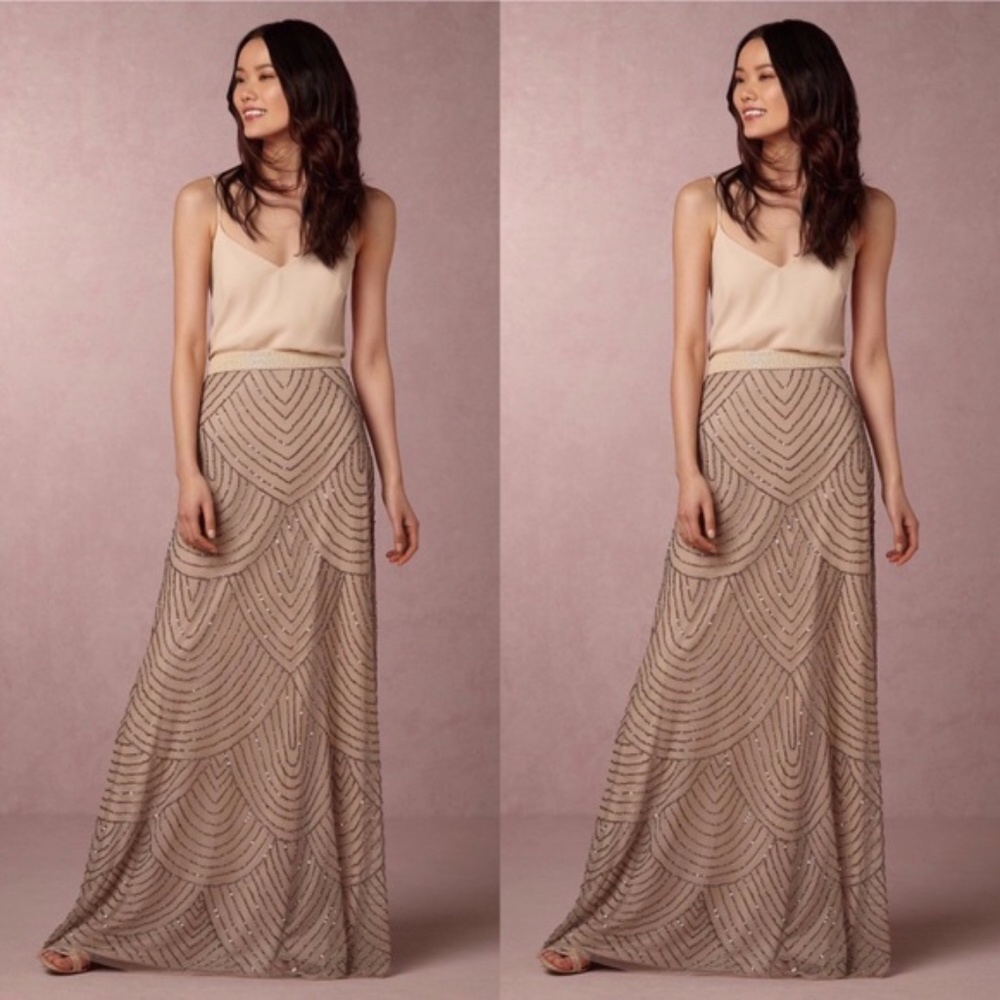 NWT BHLDN Adrianna Papell Breanna Beaded Skirt